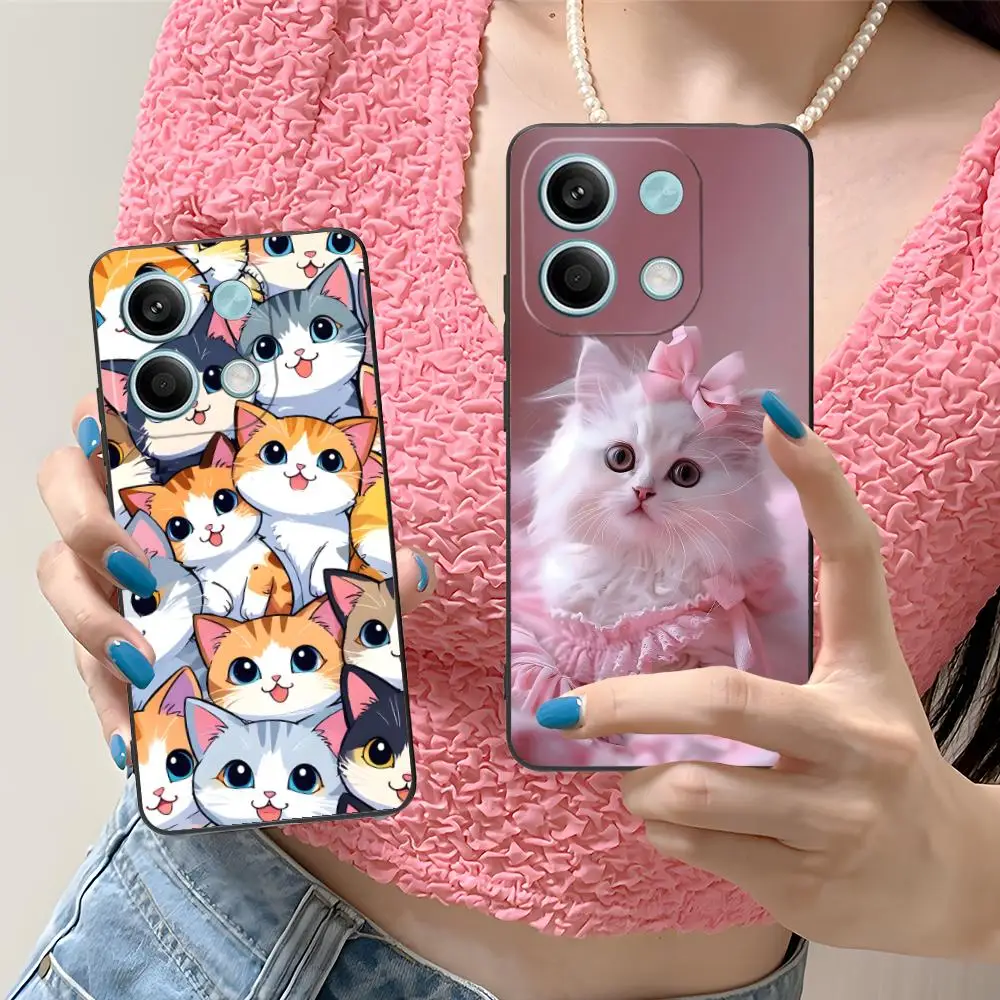 

Чехол для телефона Kitten Cute Cat Kawaii для Xiaomi Redmi Note 14 13 12 11 A5 3 2 1 Pro Plus 4G 5G с цветным принтом, красивый чехол