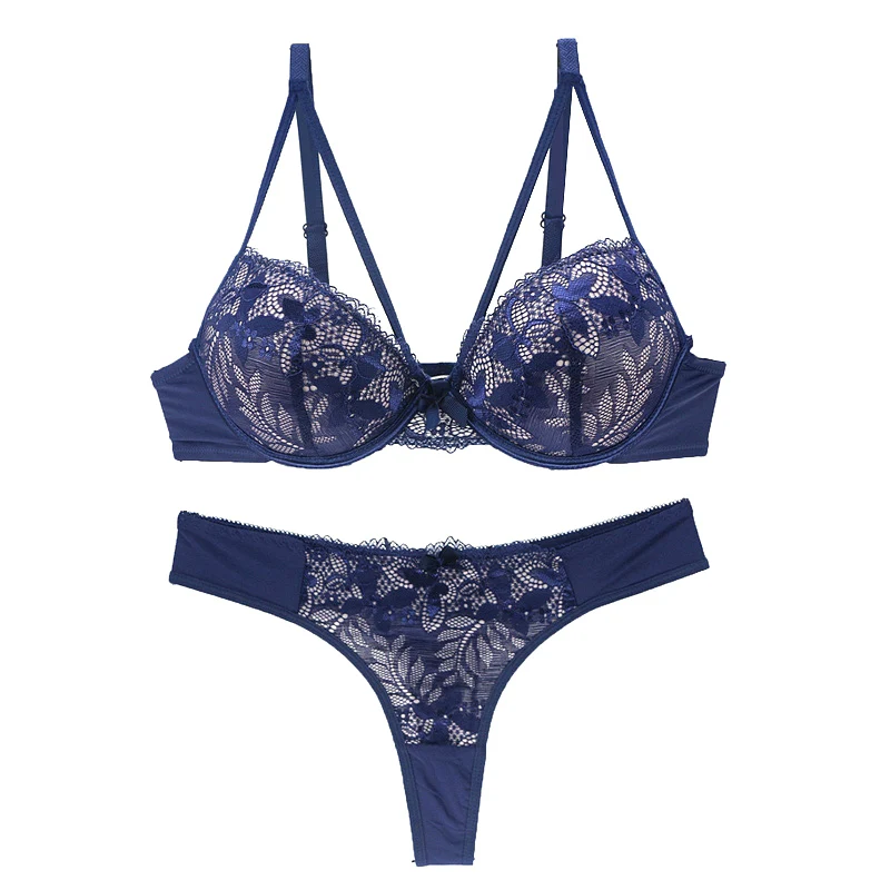 2023 Push Up Bras Set Lace Embroidery Underwear For Women 32/70 34/75 36/80 38/85 40/90 42/95 44/100 BCDE Cup Female Lingerie