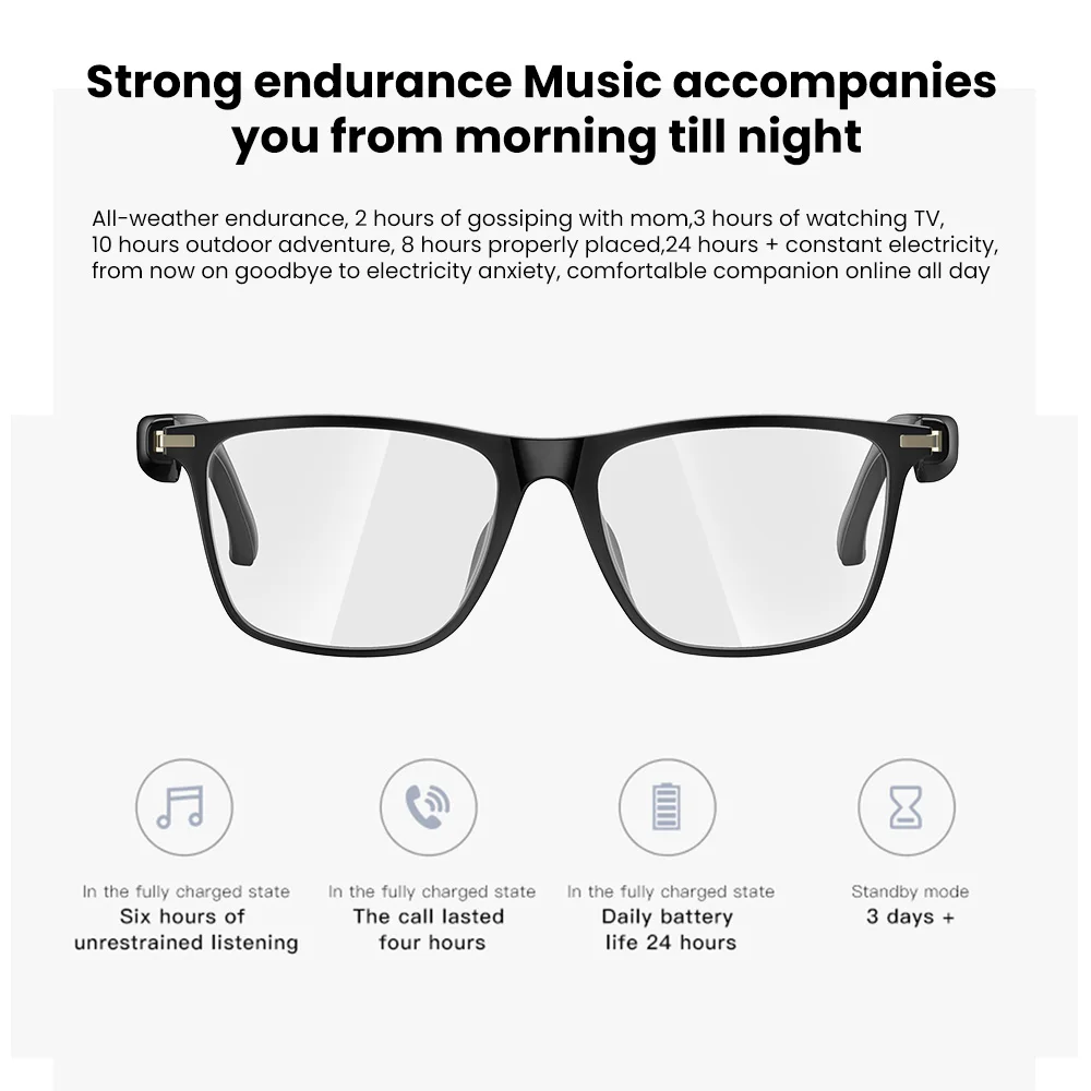 M01 Kacamata Pintar Baru Kacamata Hitam Panggilan Bluetooth IP68 Headphone Lensa Terpolarisasi Perlindungan UV Tahan Air Hidup untuk Hadiah Pria Wanita