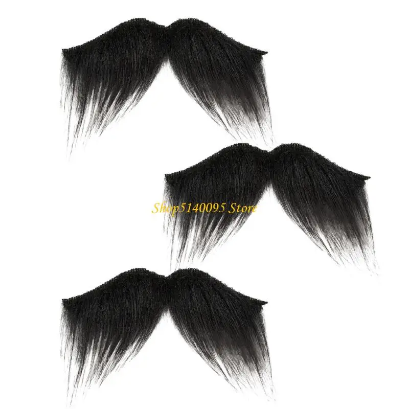 Dxae 3pcs plástico práctico bigote falso falso para mago pirata accesorios disfraces santa fáciles limpiar accesorios