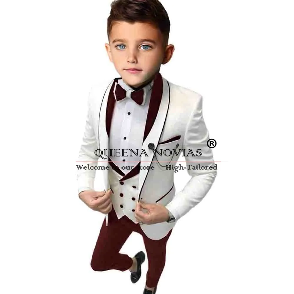 Boy Suit 3 Piece Casual Jacket Vest Pants Wedding Kids Tuxedo Party Dress Child Formal Blazer 2T-16 Years Old Kids Clothing 2024