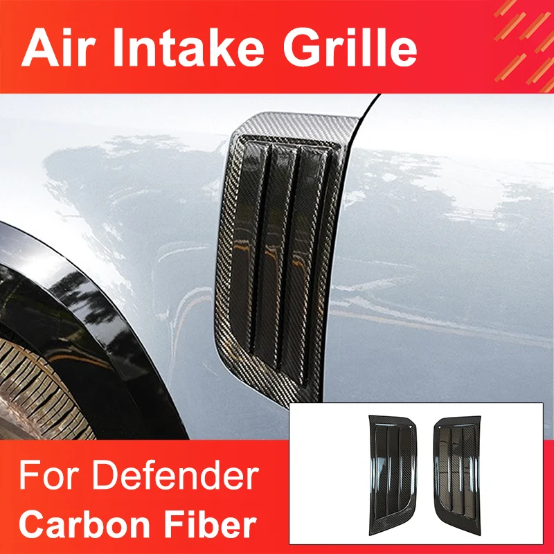 

1 Pair Carbon Fiber Air Intake Grille for Land Rover Defender 90/110 2020+ New Defender Intake Protective Cover Trim Accessories