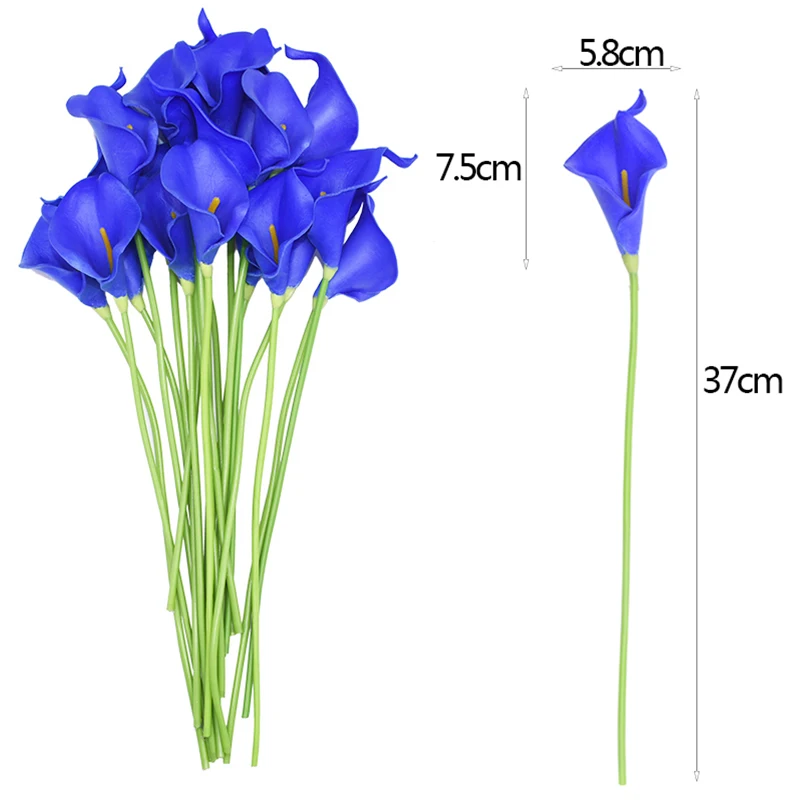 5/10pcs weiße Calla Lilie künstliche Blumen echte Berührung Hochzeits strauß Braut dekoration Party Wohnkultur Pu gefälschte Blumen – Detail 9