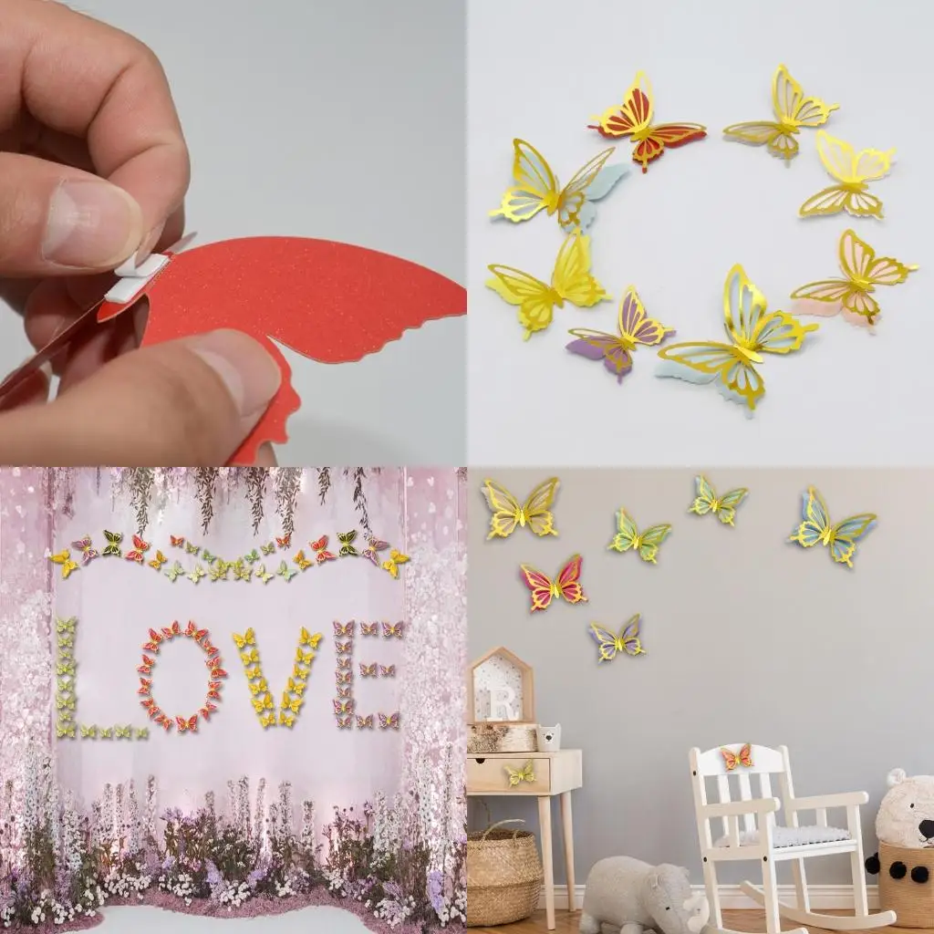 for Butterfly Wall Stickers 3D Hollow for Butterfly Decoration for Room Wedding high quality