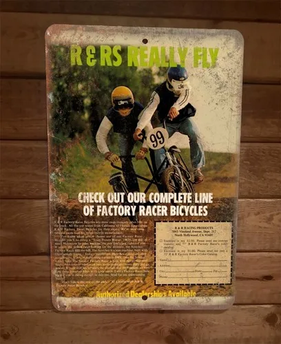 R&RS Really Fly Vintage Racer Bicycle Ad  Metal Wall Sign