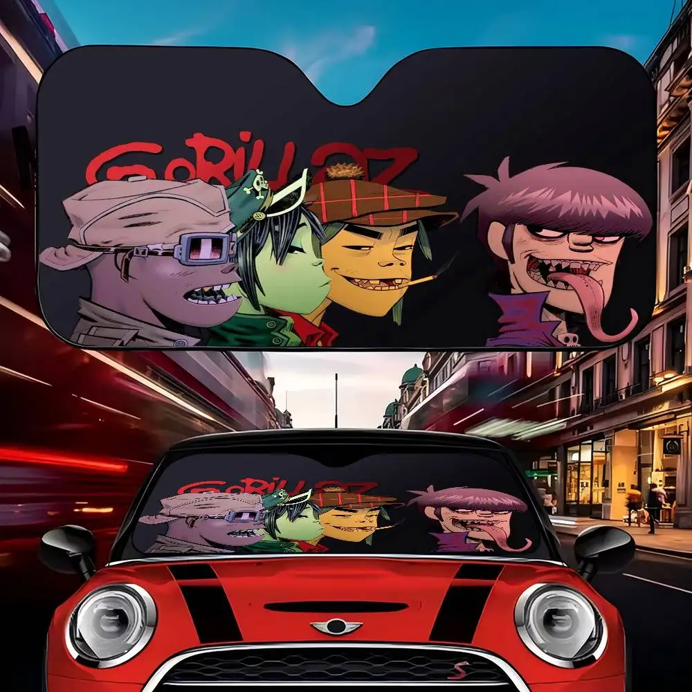 

Солнцезащитный козырек для автомобиля Gorillaz Band Backdrop Party, накидка на лобовое стекло, защита от солнца, автомобильные чехлы, защита от солнца для авто