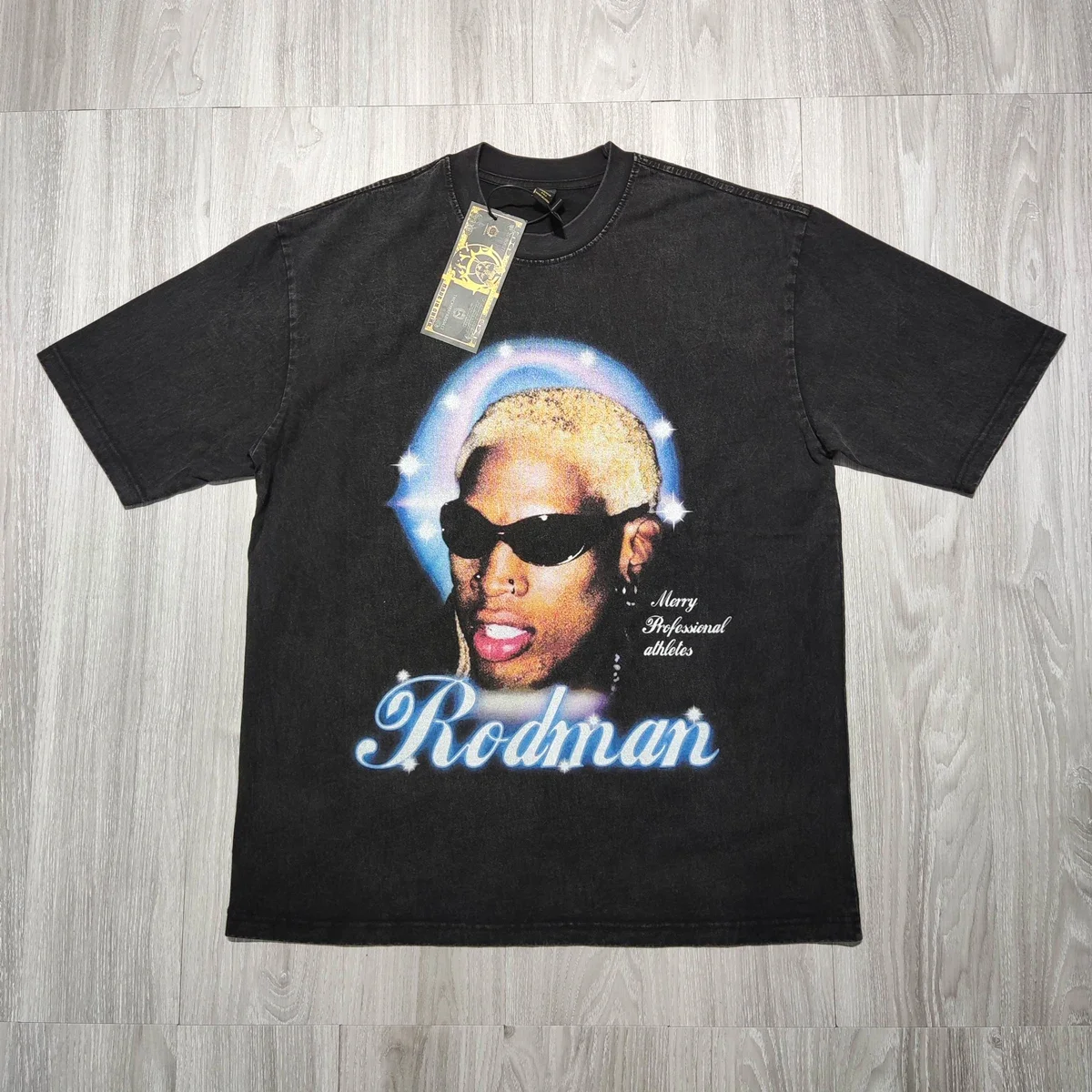 Yao888 Retro Dennis Rodman Big Face Graohics 100% Cotton Summer Sport Tops Tee Oversize Casual HipHop Streetwear T Shirt For Men