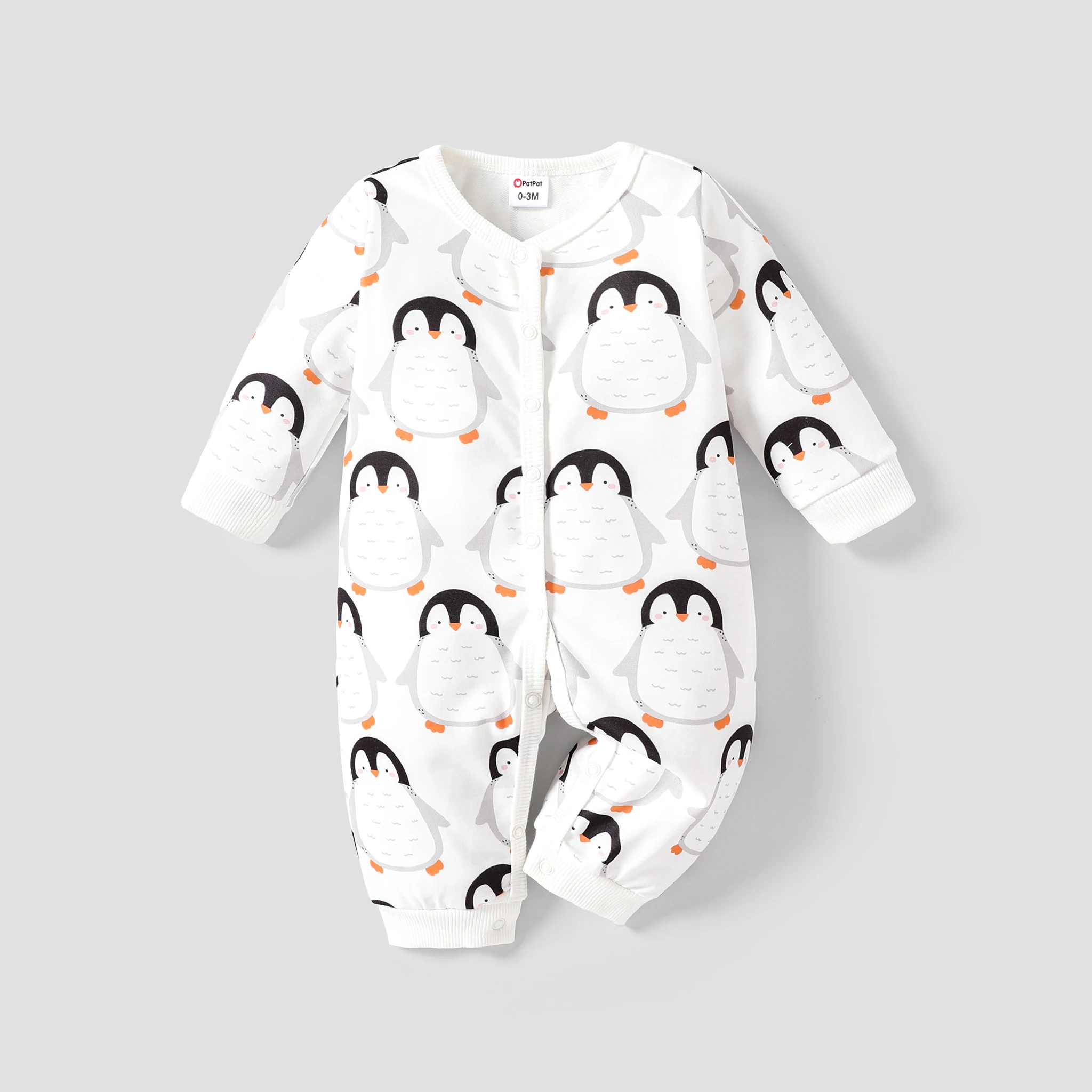 PatPat Baby Girl/Boy Childlike Penguin Pattern Jumpsuit