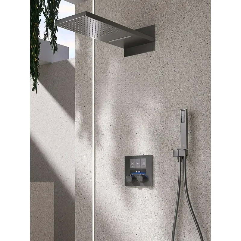 

Rain shower set Constant temperature all copper digital display hidden embedded wall type