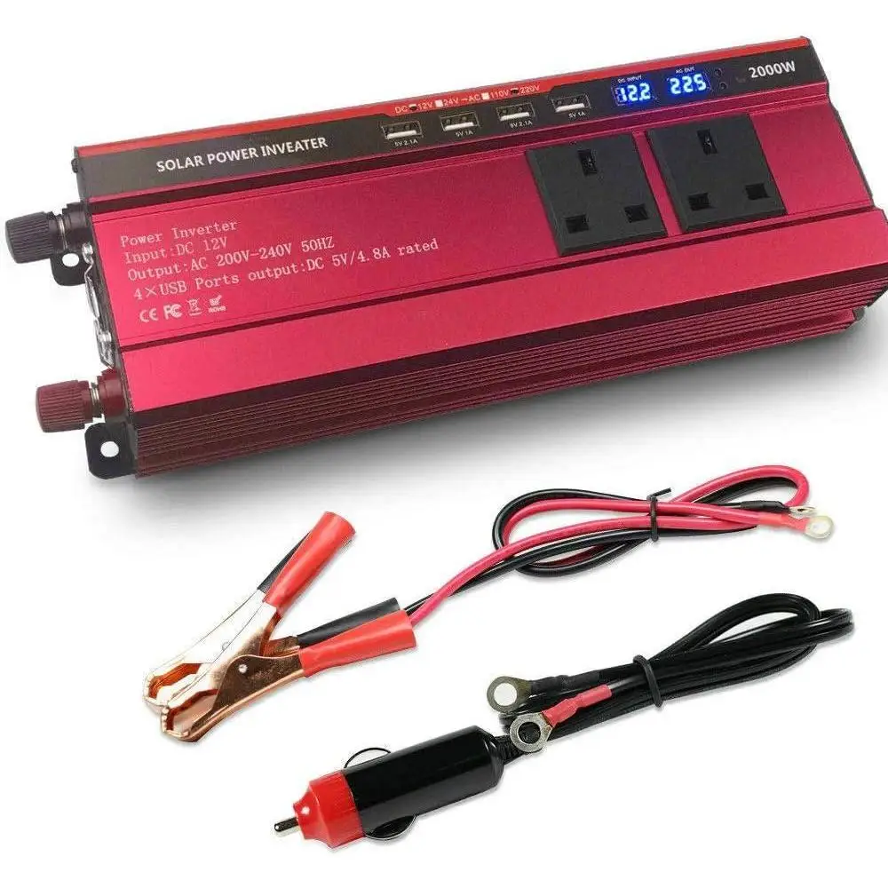 

Car Power Inverter 1000W/2000W Correct Sine Wave Power Inverter 12V DC to 220V AC for car RV caravan boat Universal inverter