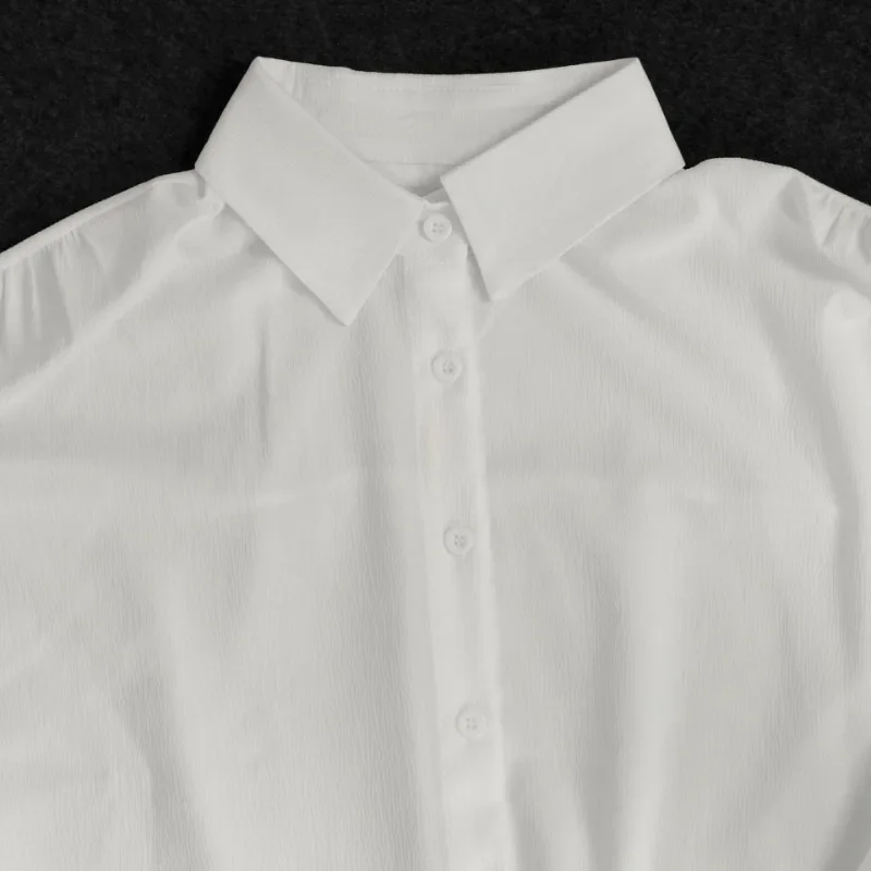 GUWU-Ensemble Deux Pièces pour Femme, Streetwear, Couleur Unie, Décontracté, Col Rabattu, lèvent, Haut et Short, Été