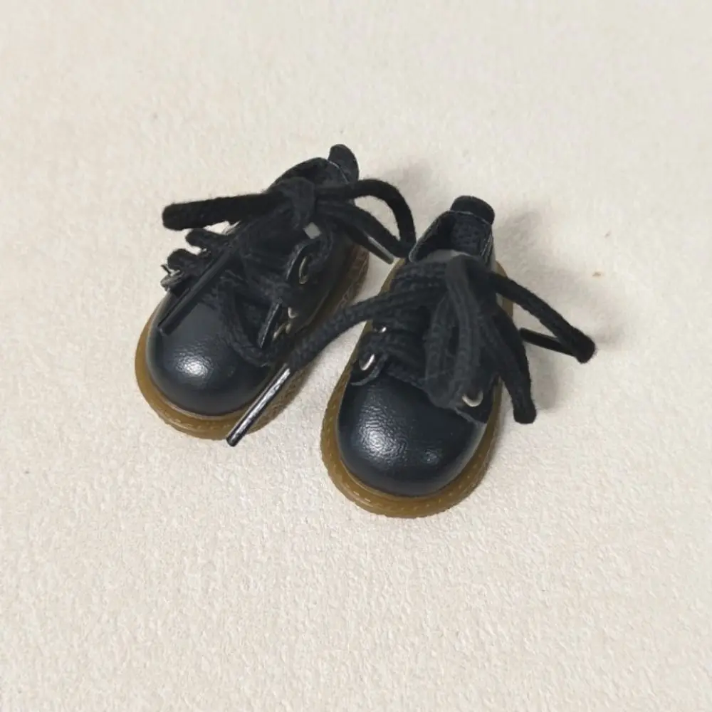 Multiple Colors 20cm Vintage Boots Fashion Cool Lace-Up Leather Shoes 5*3*2.5cm Black/Red/White Styling Dress Up Shoes for 1/8