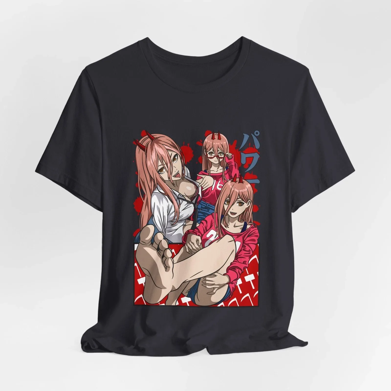 Power  Chainsaw Man Anime Blood Fiend Multiple Poses Graphic T-Shirt Cotton Men Women Streetwear Tee
