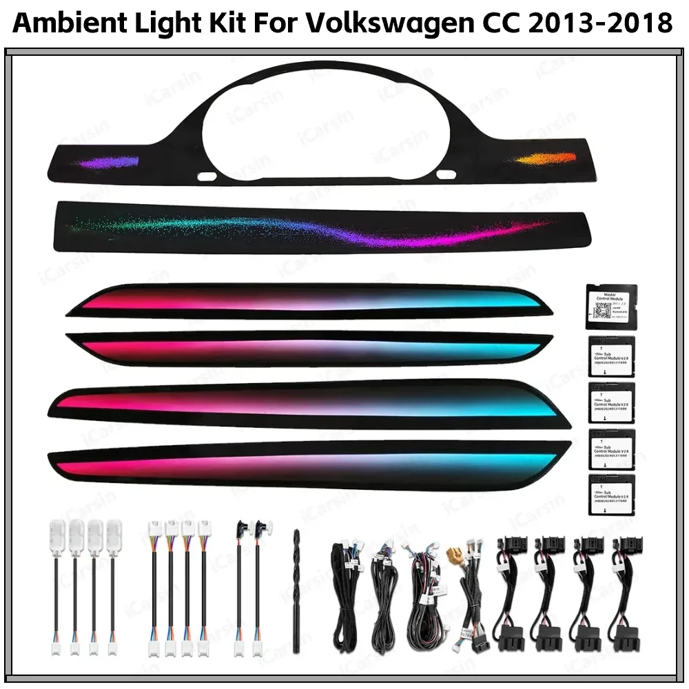 

Upgrade Full Set Symphony Car Interior Ambient LED Lighting for Volkswagen CC 2013-2018 Strip Accessories Decoration
