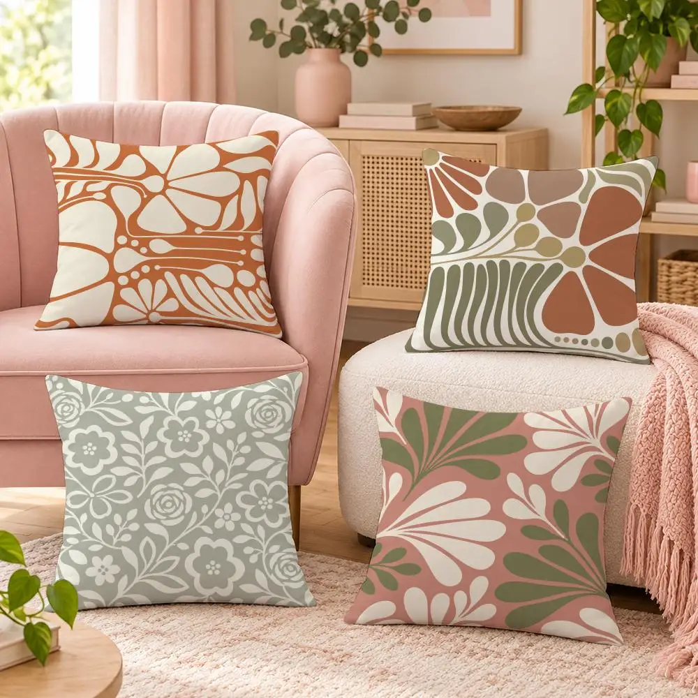 Retro Abstract Decor Cushion Cover Pillow Case Organic Short Plush Cushion Covers Washable Wrinkle-Resistant