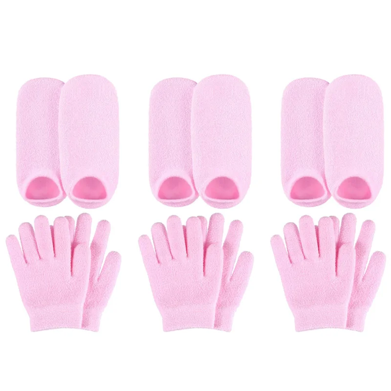 A94E-3X ترطيب هلام الجوارب قفازات مجموعة الأيدي قدم العناية بالبشرة سبا العلاج ترطيب كول لينة القطن كعب الجوارب