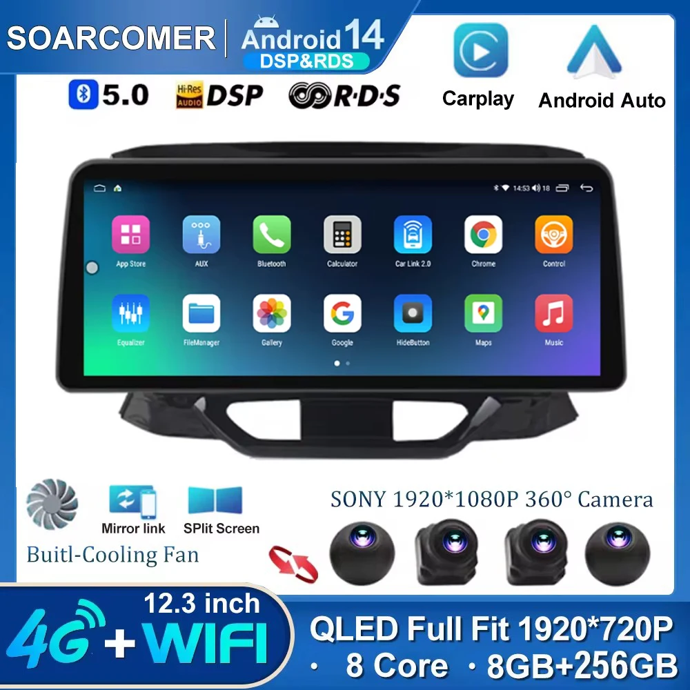 12.3 inch Andriod 14 for LADA X-RAY 2015 - 2019 2 Din Car radio Multimedia Video Player radio Multimedia Video carplay