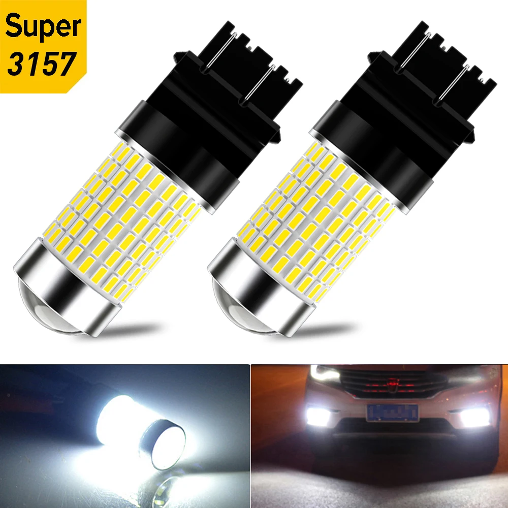 2pcs P27/7W T25 3157 3156 3457 Led Brake Light Tail Reverse Backup Bulb Car Daytime Running Light 12V 24V Stop Turn Signal Lamp