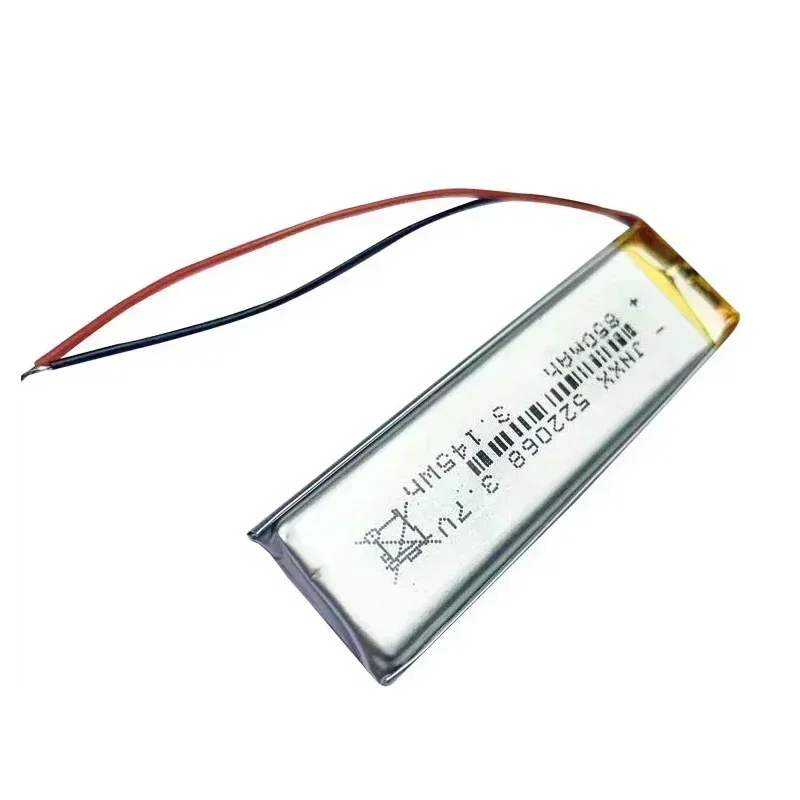 3.7V 850mAh 522068 Rechargeable Li-Polymer Battery for Small Fan Digital LED Light MP3 MP4 Electronic Scale Beauty Instrument