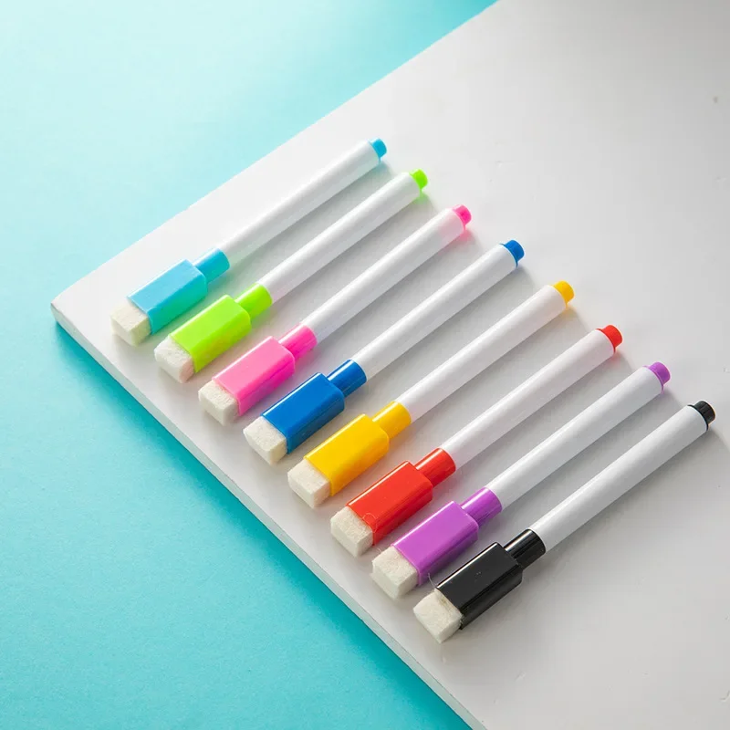 8 Colors Erasable Magnetic Whiteboard Marker Pen Blackboard Marker Chalk Office School Art Marker Stationery