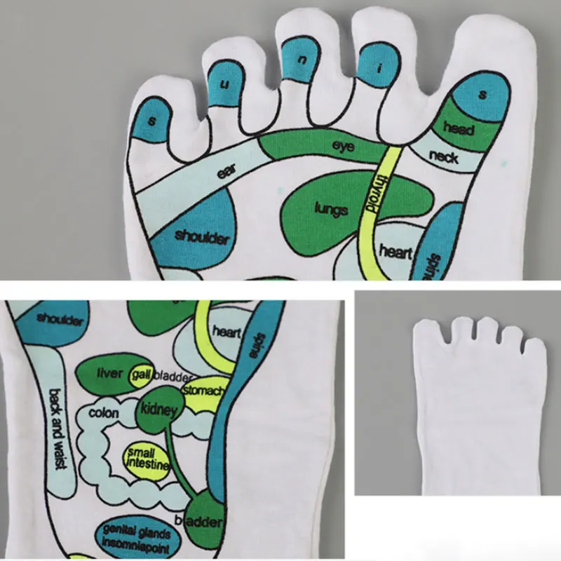 1 Pair Acupressure Socks Physiotherapy Massage Relieve Tired Feet Reflexology Socks Foot Point Socks Full English Illustration