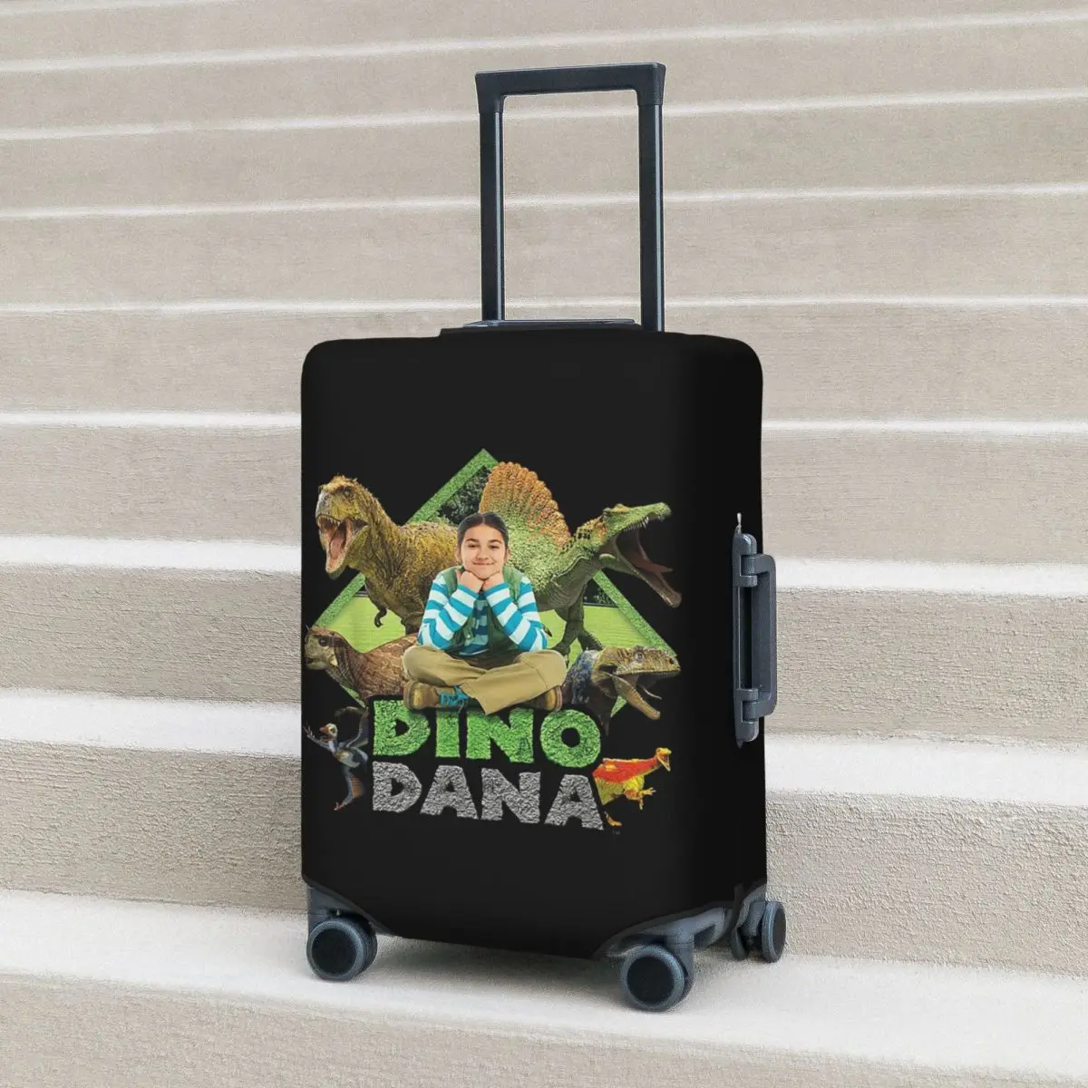 

Dino Dana Real Suitcase Cover Protection Elastic Trip Luggage Protector Covers for 18-32 Inch