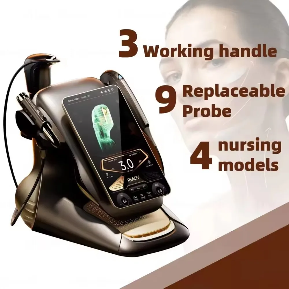3 in1 25D 360Max V-HifU Machine Face Lifting V-RF EMS Body Sculpting Beauty Equipment 3 handle with 9 probes for whole body