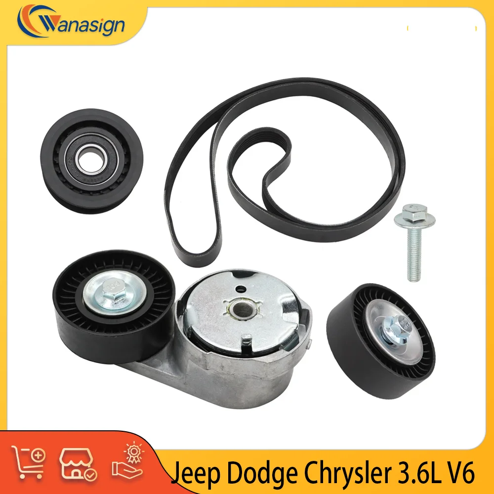 

Engine Drive Idler Pulley Serpentine Belt Tensioner Kit Fit 3.6L V6 GAS For 11-19 CHRYSLER 200 DODGE JEEP RAM VOLKSWAGEN