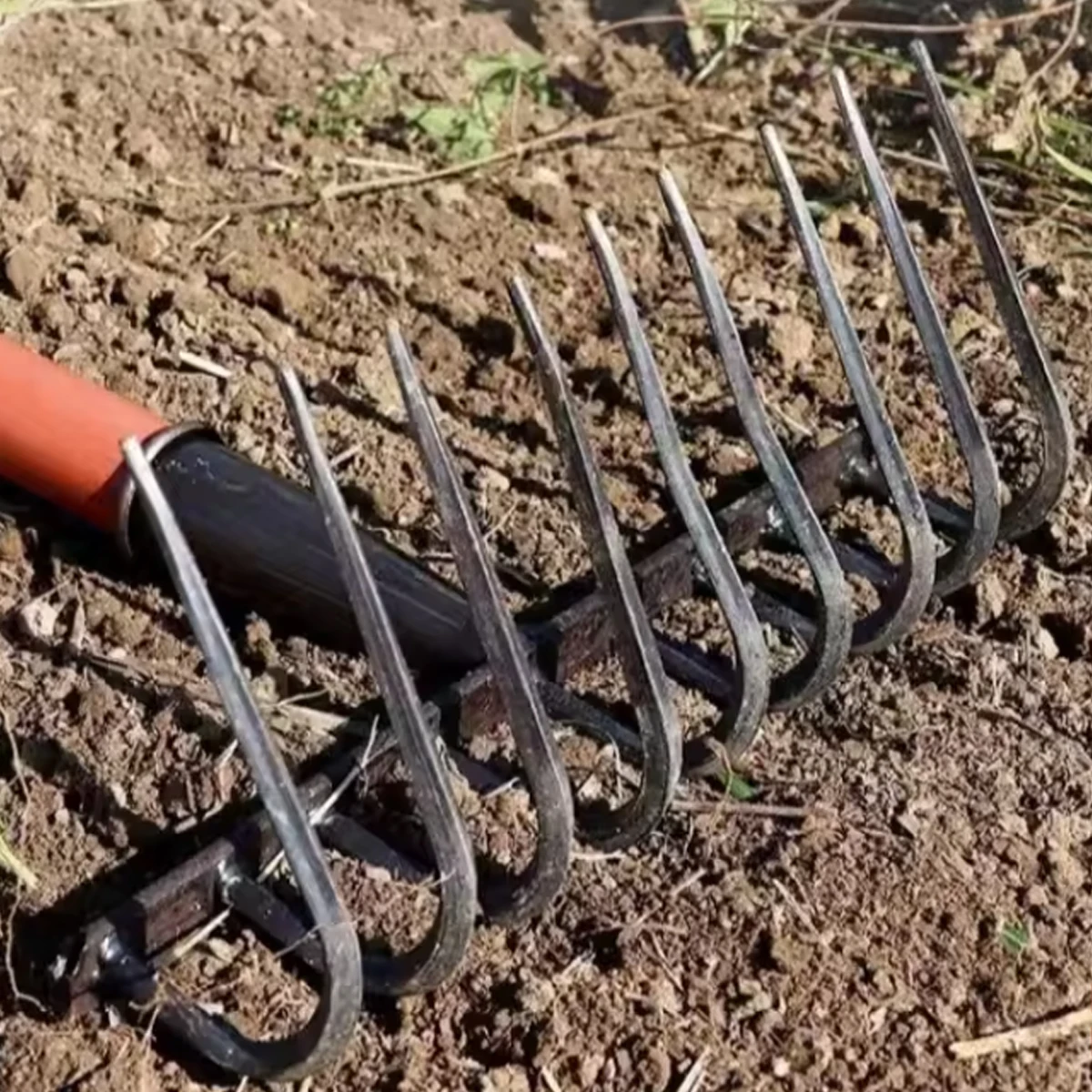 Nine-tooth Nail Rake Garden Head Replacement Herb Rakes for the Orchard Dethatcher Tines Rateaux Steel Lawn