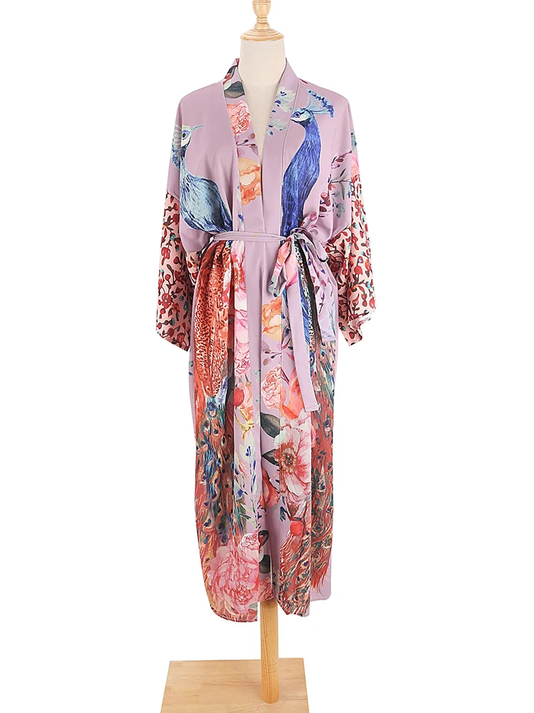 ผู้หญิงลําลองพิมพ์ชายหาดคาร์ดิแกนฤดูร้อนหลวมแขนยาวป้องกันแสงแดดปกปิดสําหรับการพักผ่อนริมทะเล