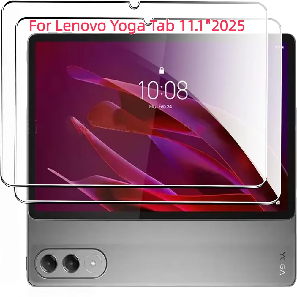 2 PCS 9H Tempered Glass Tablet Screen Protector For Lenovo Yoga Tab 11.1 Inch 2025 Anti-Fingerprint Clear Protective Film
