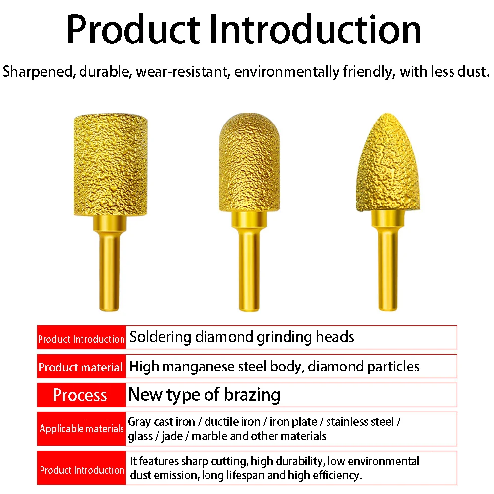 Diamond grinding head, alloy grinding head, elliptical tile grinding drill bit, diamond sand electric grinding head, brazed tung