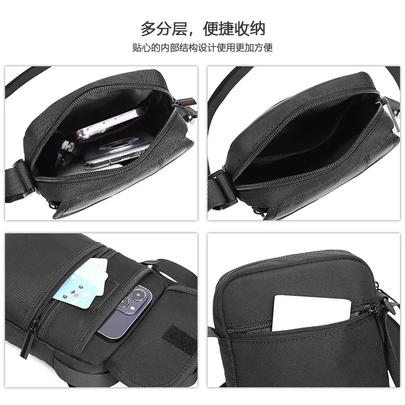 Small Shoulder Male Crossbody Bag 2025 Canvas Sport Small Multi-functional Mobile Phone Bag Outdoor Riding Waterproof Chest Bag