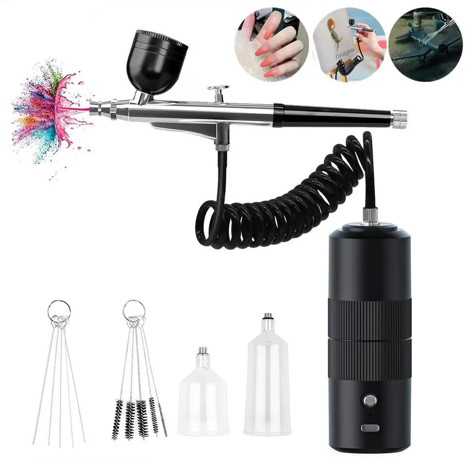 Airbrush Nail with Compressor Portable Air Brush with Compressor For Nails Art Cake Painting Craft Airbrush Nail Art Compressor