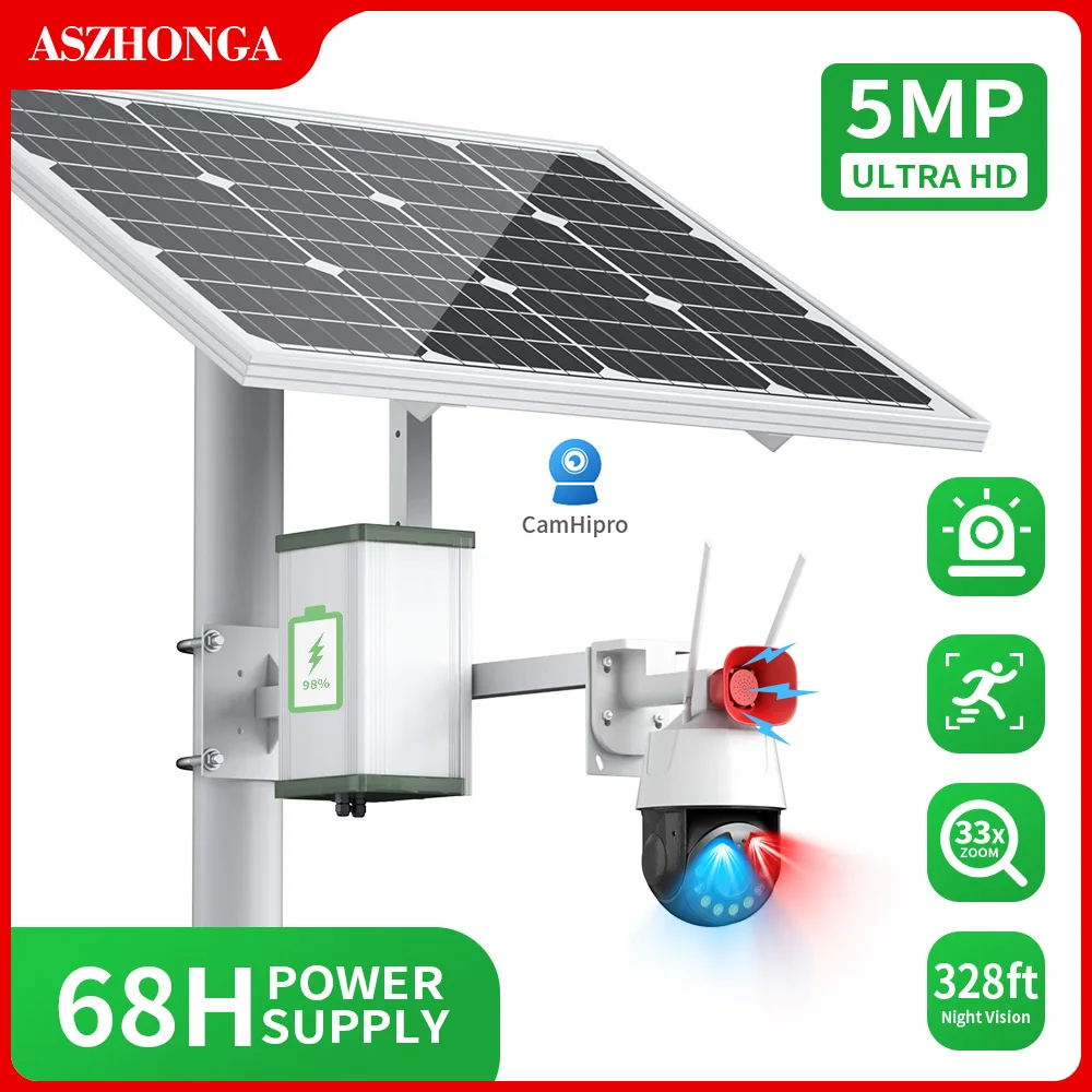 

5MP/8MP 4G Solar Camera 80W 40AH Battery Solar Panel 4K 33X ZOOM Security IP Cam Outdoor PTZ CCTV Surveillance CamHi SIM Camera