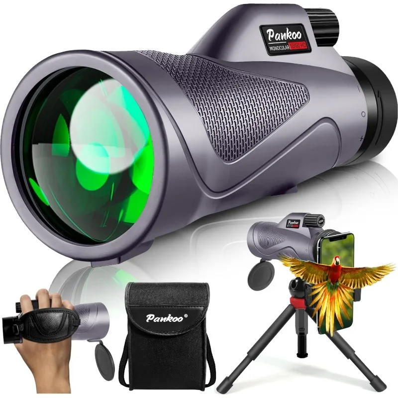 40X60 Monocular High Power Monocular Scope for Bird Watching Traveling Concert Sports Game with Phone Adapter Tripod