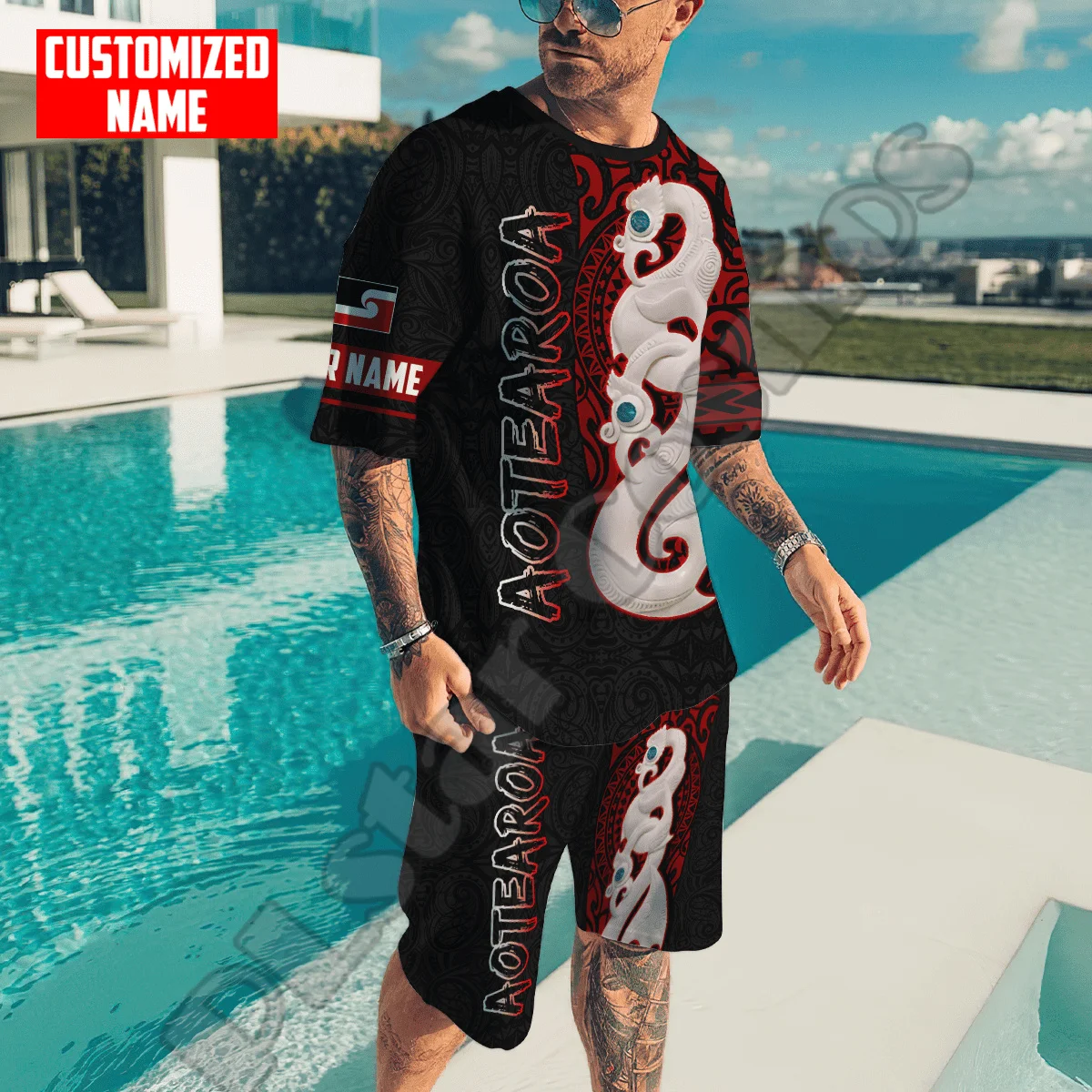 Custom Name New Zealand Maori Aotearoa Tattoo Retro 3DPrint Summer Harajuku Casual Pants T-Shirts Shorts Combo Short Sleeves X3