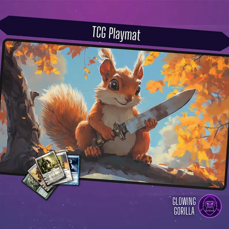 

60x35cm Deceptive Squirrel MTG TCG Trading Card Game Pad Optional Magic Partition Anti slip Lock Edge Washable