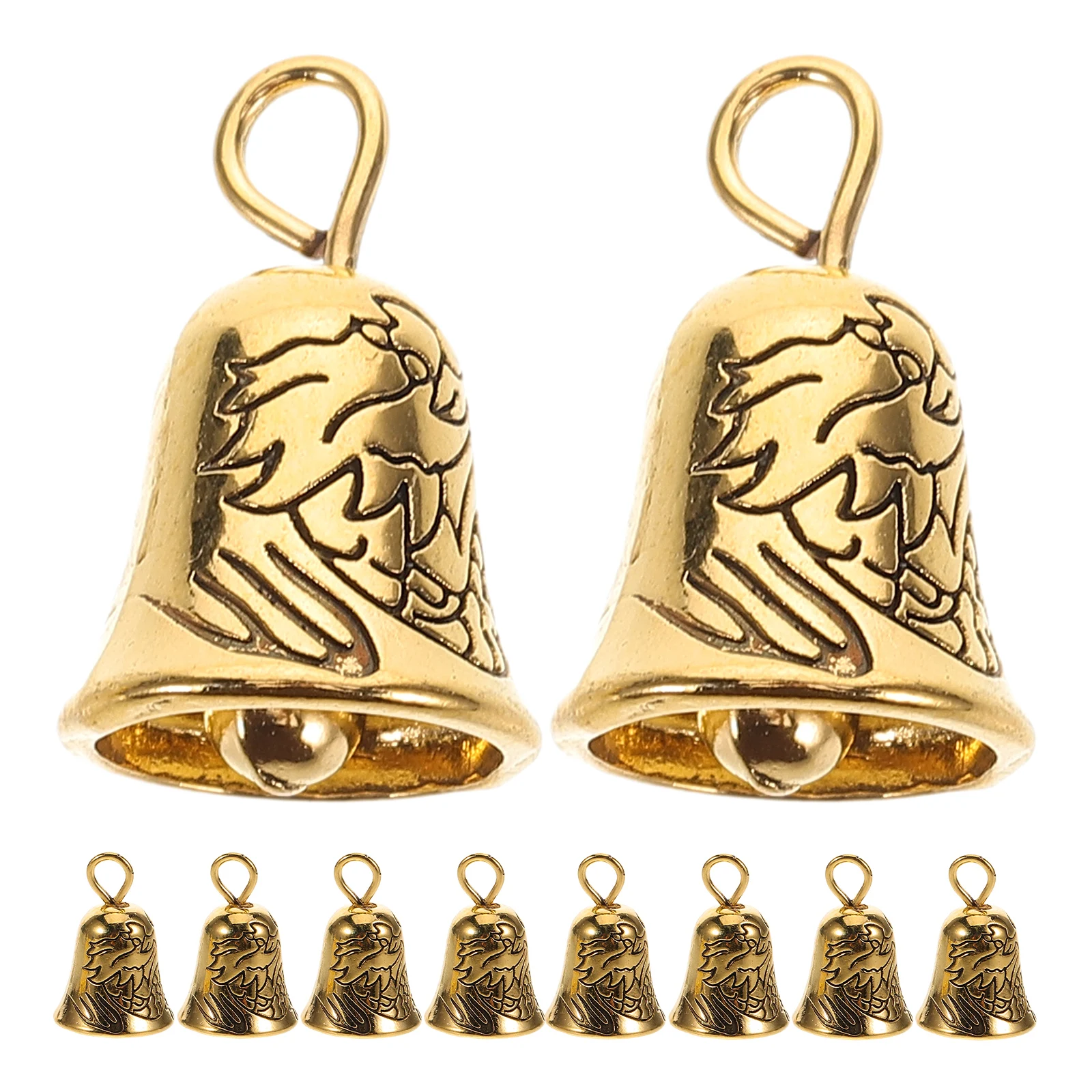 

10 Pcs Bell Pendant Craft Small Bells Decorative Charms Diy Materials Accessories Golden Jingle Room Feng Shui