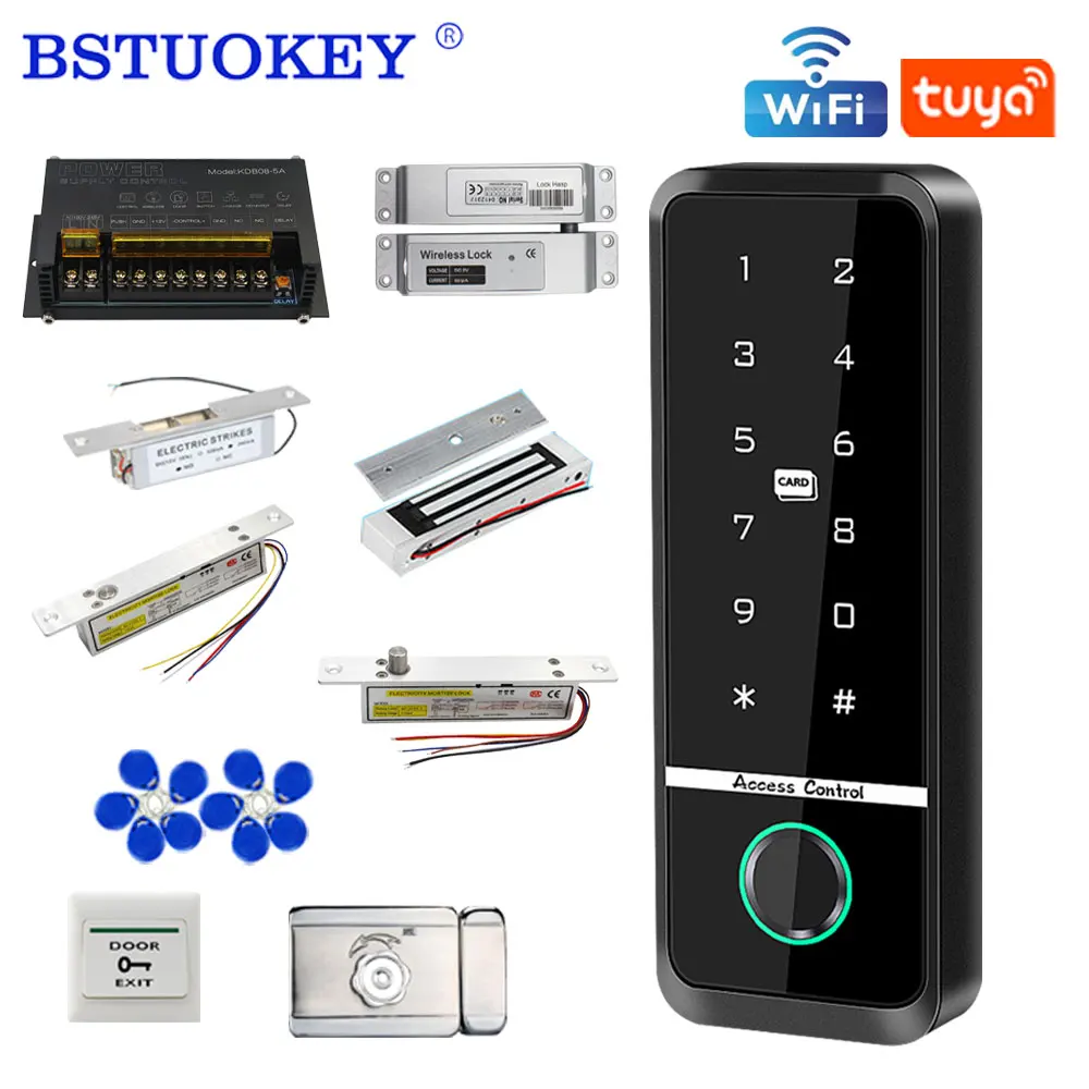 

Tuya App Access Control System Kit Safe Electronic Gate Opener Home Garage Digital Set Eletric Magnetic RFID Smart Door Lock Kit