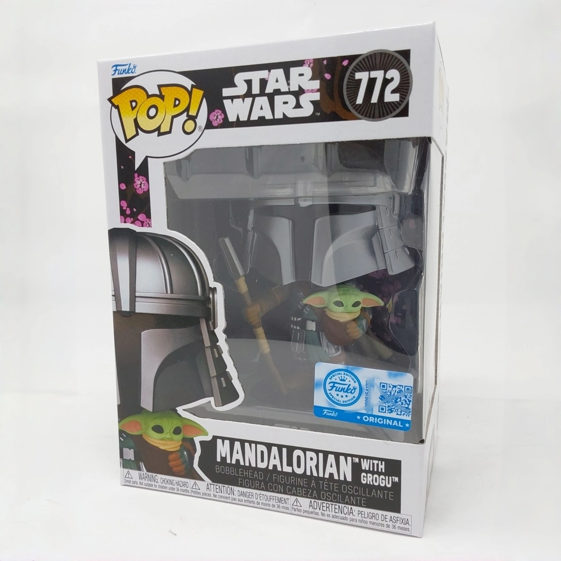 Funko Pop! Mandalorian with Grogu Impressions Figure #772 Official Licensed Collectible Limited Edition Star Wars Fans Toy Gift view 3