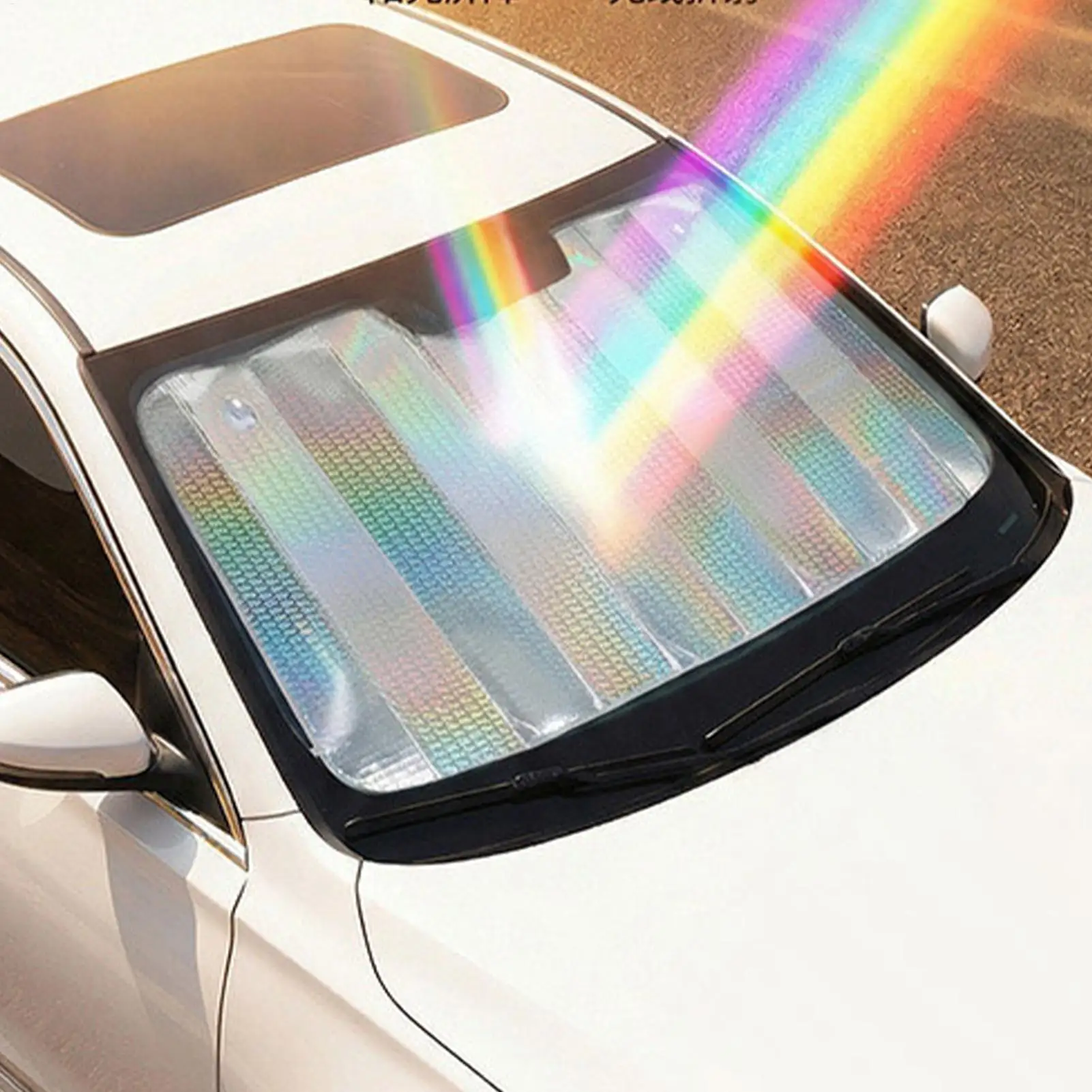 Foldable Large Accordion Reflective Windshield Sun Shade Car Cover for SUV, Truck, Vehicle, Dashboard, Summer, Travel