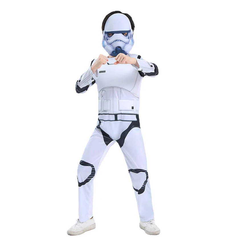 Kids Costumes Imperial Stormtrooper Cosplay Anime Clothes Army Jumpsuit Halloween Space Suit Arcane Mask Carnival Outfit Boy