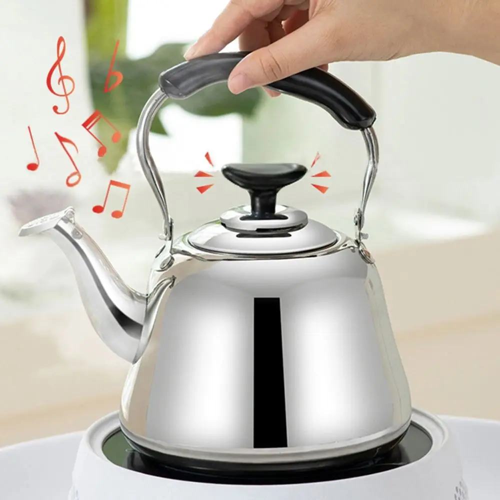 Stainless Steel Whistling Teakettle Fast Heating Base Large Capacity Water Kettles Thickened Gas Stove Induction Cooker