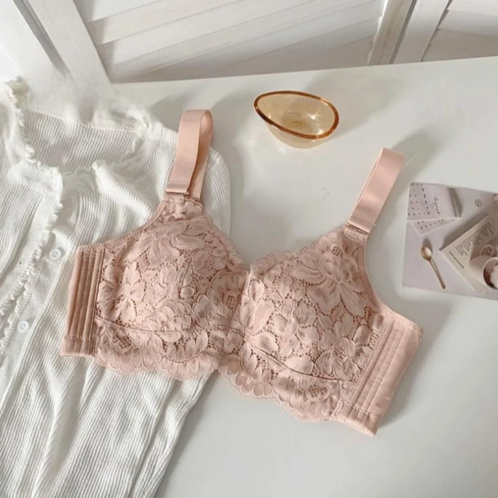 حجم كبير الدانتيل سلس الصدرية للصدمات إغلاق المناسب الدانتيل الملابس الداخلية النسائية الملابس الداخلية الصدرية الكبيرة اللاسلكية العميق الخامس الصدرية الهدايا #2