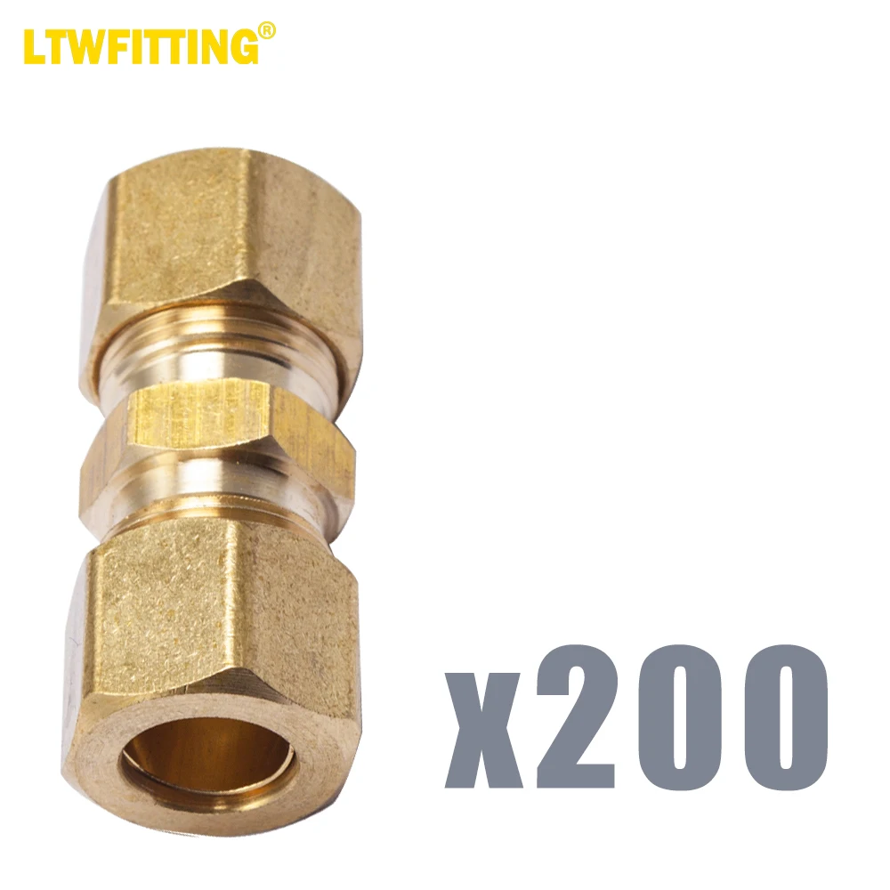 LTWFITTING 3/8-Inch OD Compression Union,Brass Compression Fitting(Pack of 200)