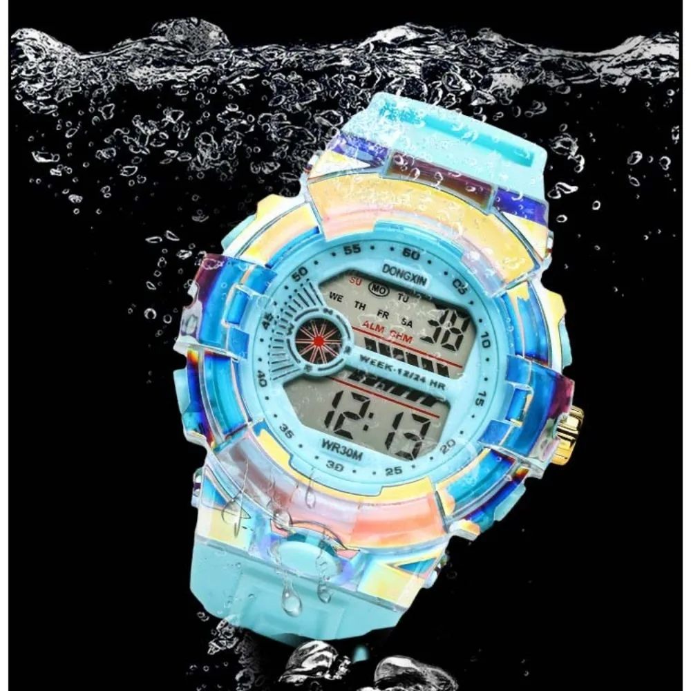 Fashion Electronic Watches Multifunction Large Dial Digital Sport Watch Waterproof Stopwatch Student Wristwatch