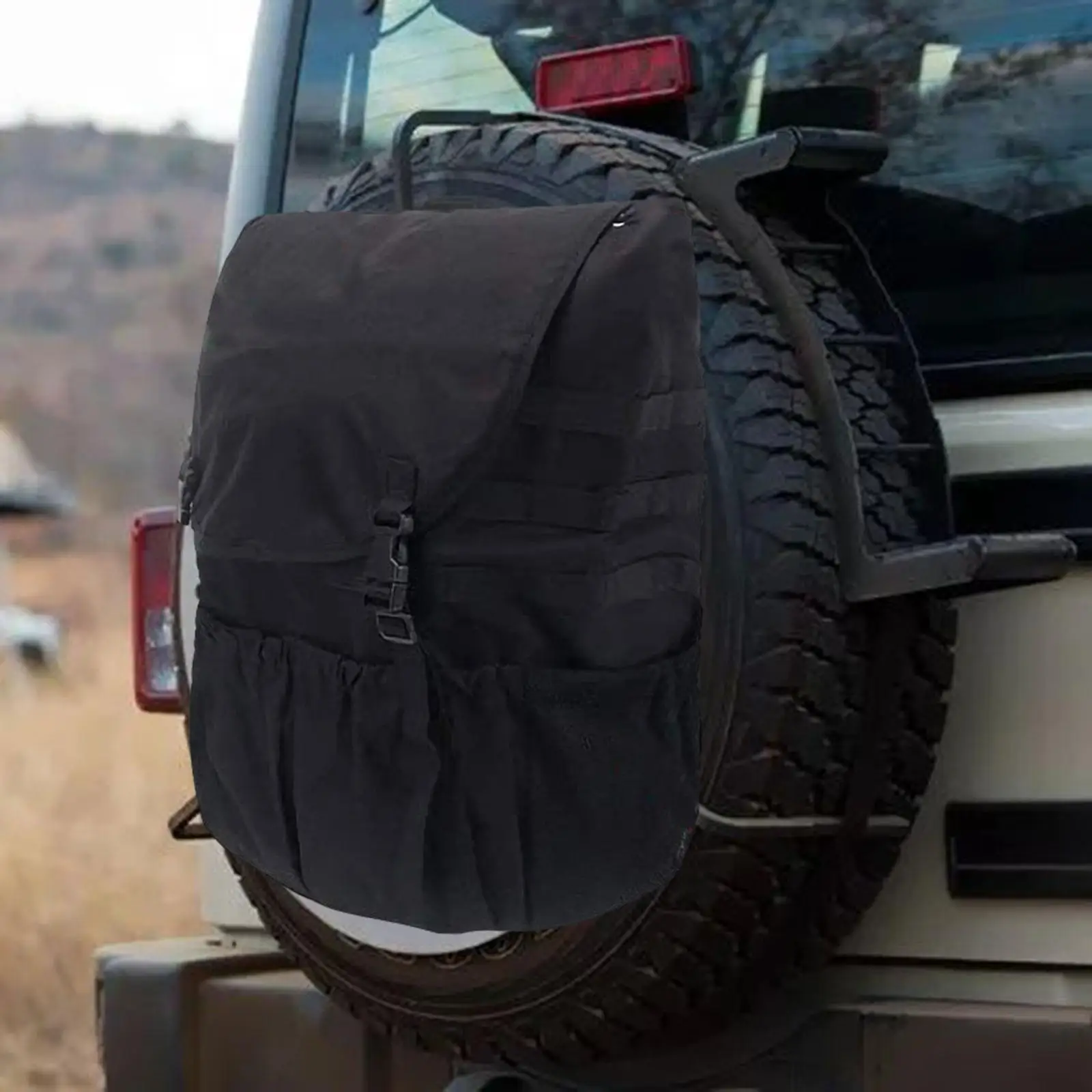 Spare Tire Trash Bag Black Holder Equipment Backpack for SUV Car