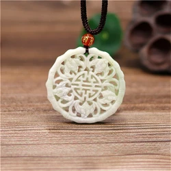 Natural White Chinese Jade Bat Pendant Fashion Necklace Charm Jewelry Double-sided Hollow Carved Amulet Gifts for Her Men