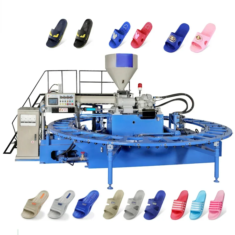 Rotary PVC Sandal Slippers Injection Modling Machine Shoe Sole Injection Molding Machine for PVC Blowing Slippers Making